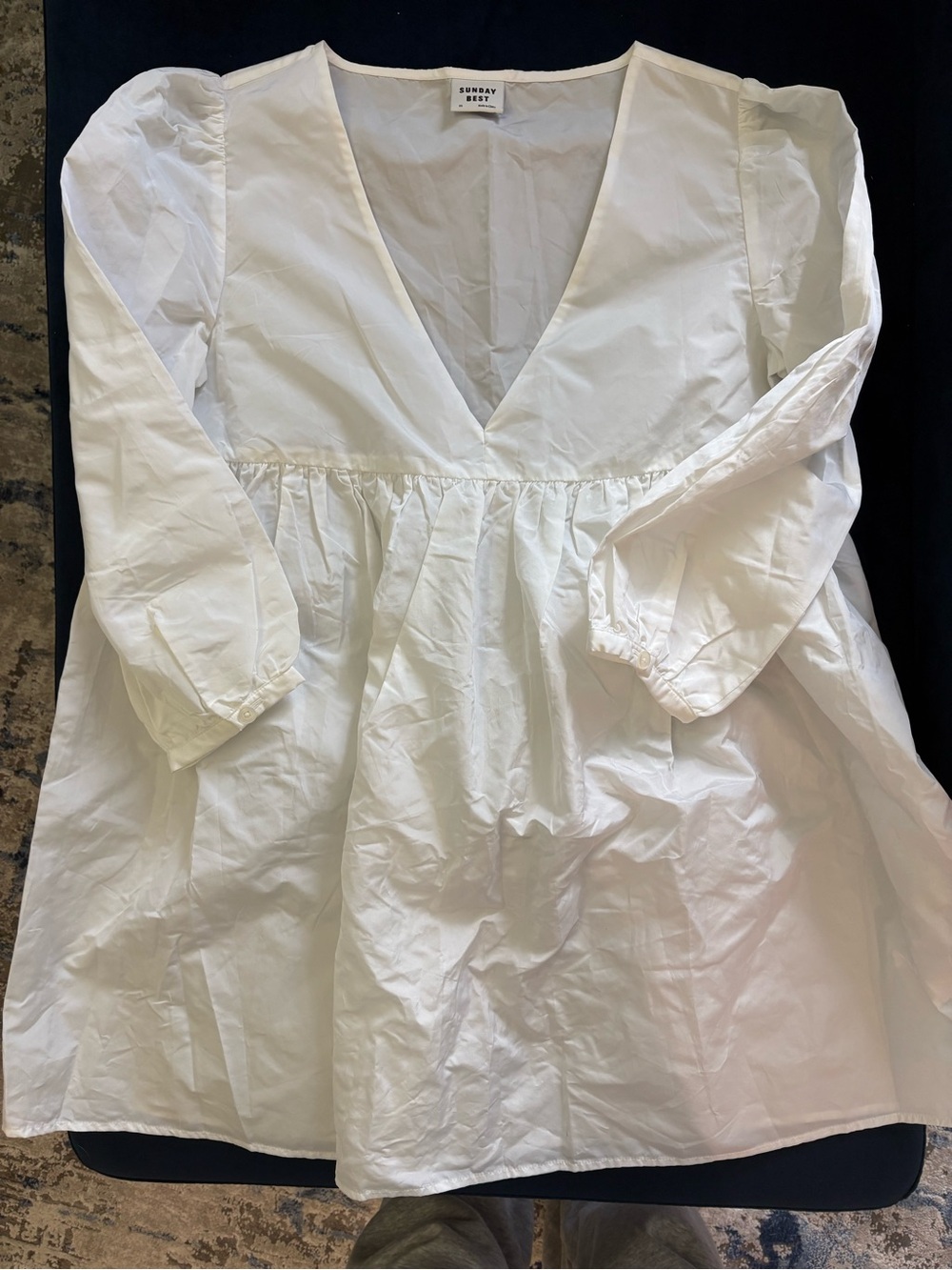 Aritzia Sunday Best White V-Neck baby doll dress xs